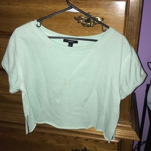 Light green cropped shirtfront forever 21